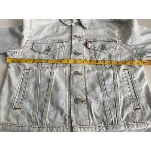 Levi’s Women’s 29944153 Embroidered Ex Boyfriend Jean Denim Trucker Jacket Sz S - Picture 9 of 11